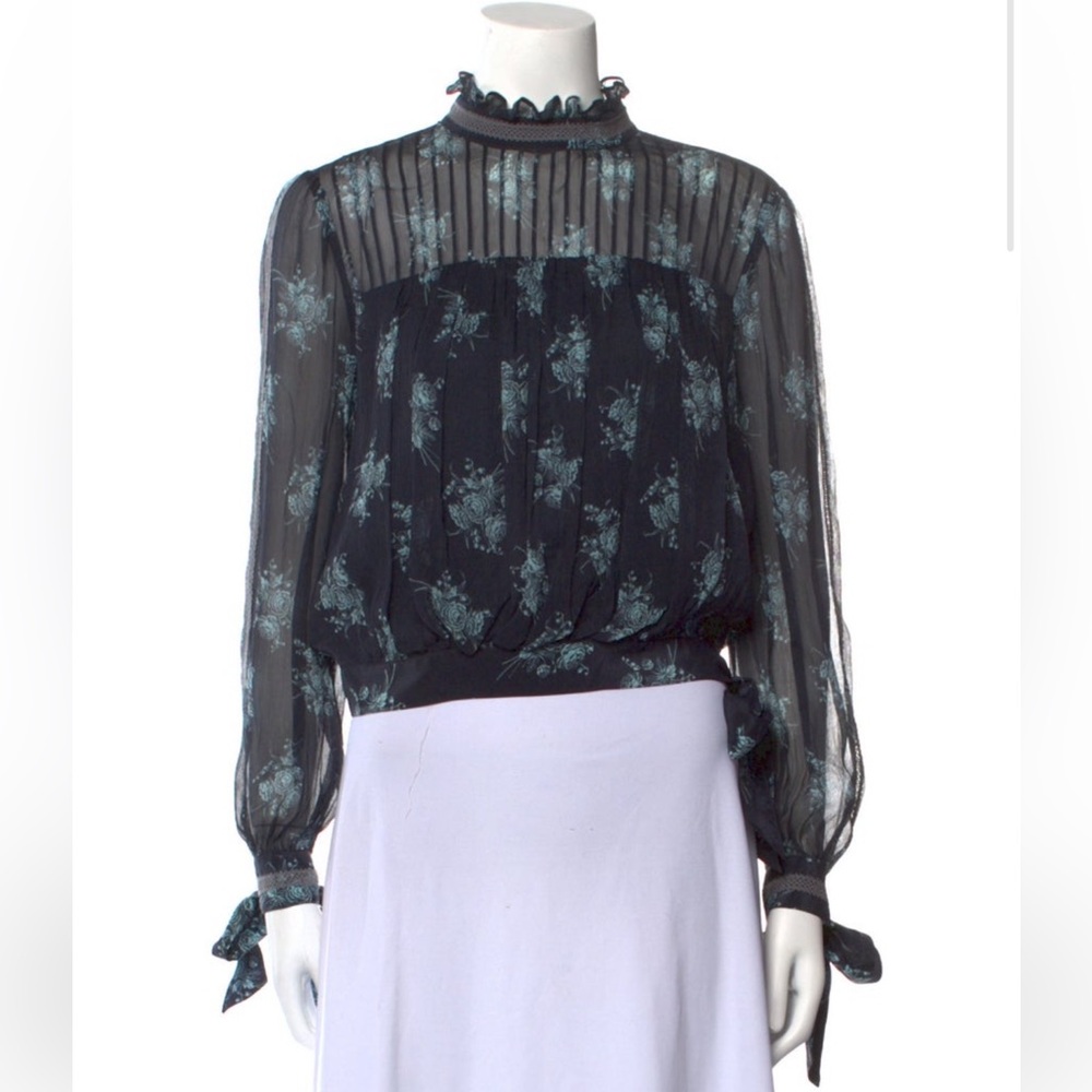 Cinq à Sept Silk Crop Top Size Small
